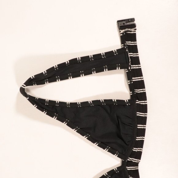 NWT Seafolly Inka Stripe Longline Tri Bikini Top in Black - Picture 9 of 12